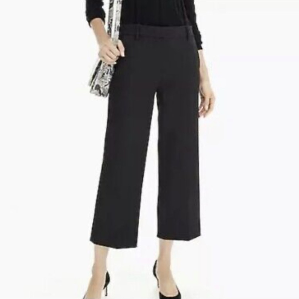 J.Crew High-rise Black Peyton wide-leg pant four-season stretch J5634